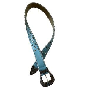 Chicos Western Studded Blue Womens Belt Size Small